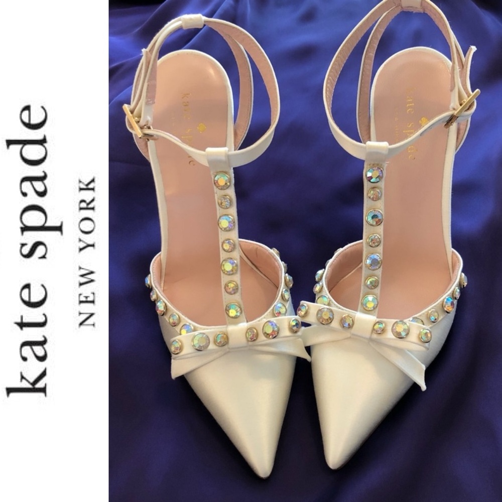 { Kate Spade } : “Lydia" Satin Bridal/Wedding Heels